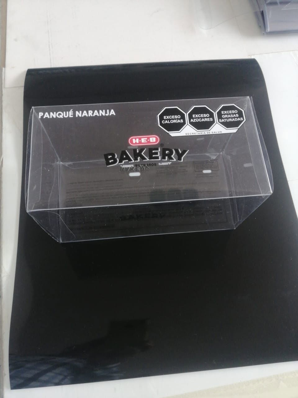 Estuche plástico para panadería